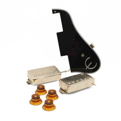 Epiphone ACPNHC Humbucker Neck and Bridge Pickup Set with Branded Pickguard and Amber Control Caps