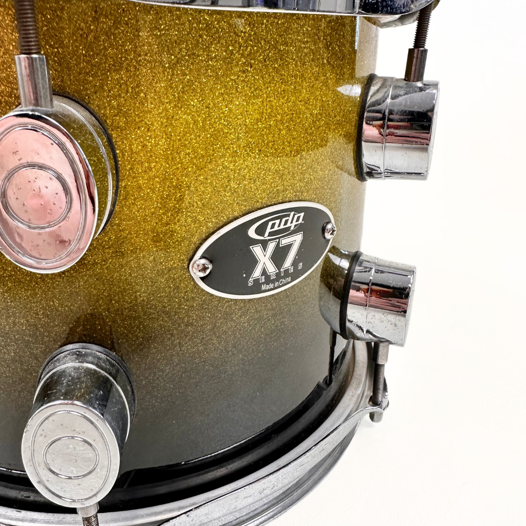 PDP X7 Series 8" x 7" Tom Drum in Gold to Black Sparkle Fade