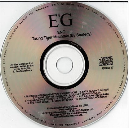 Eno – Taking Tiger Mountain (By Strategy) (CD, Album, Reissue, Stereo, Nimbus Virginia)