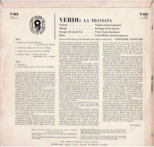 Verdi – La Traviata (Vinyl, LP, Album, Club Edition, Mono)