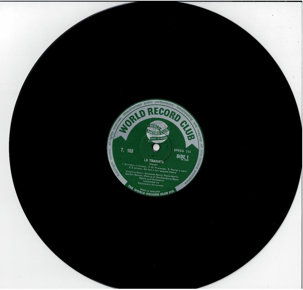 Verdi – La Traviata (Vinyl, LP, Album, Club Edition, Mono)