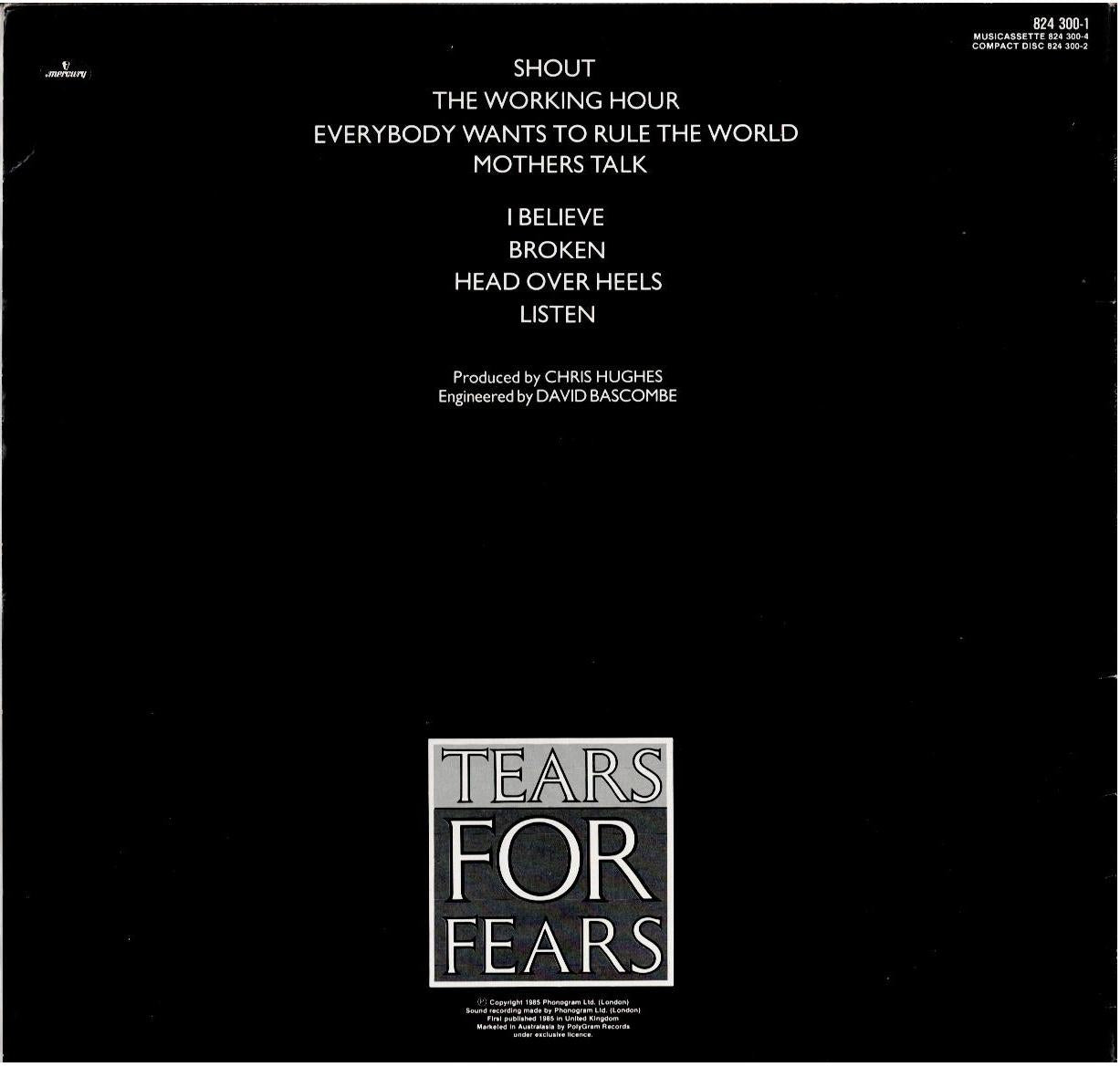 Tears For Fears – Songs From The Big Chair (Vinyl, LP, Album)