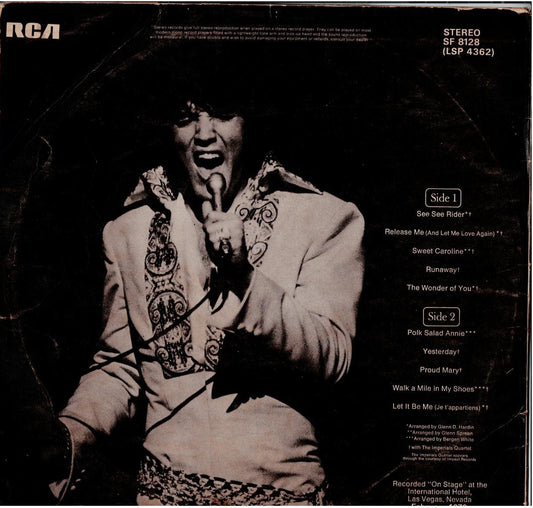 Elvis Presley – On Stage (Vinyl, LP, Album, Reissue, Orange Labels)