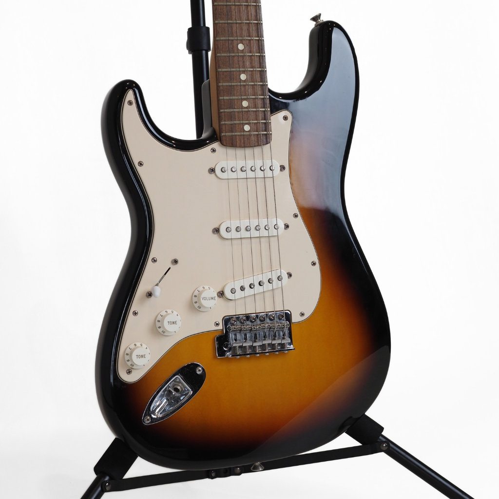 2008 Fender Left-handed Stratocaster MIM Electric Guitar in 3-Tone Sunburst