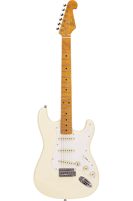 SX Vintage Series Right-Handed '50s-Style 4/4-Sized Stratocaster-Style Electric Guitar in Vintage White