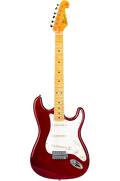 SX Vintage Series VES57CAR Right-Handed '50s-Style 4/4-Sized Stratocaster-Style Electric Guitar in Candy Apple Red