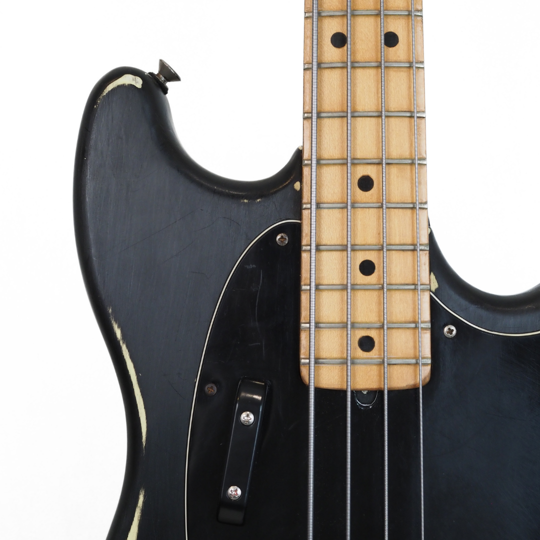 1977 Fender Mustang Short-Scale Bass Guitar in Custom Black Finish