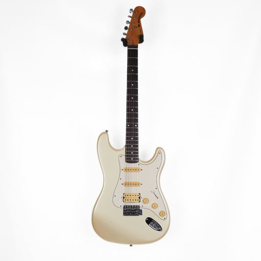 '80s Sunn by Fender 'Mustang' Stratocaster Electric Guitar in Pearlescent White
