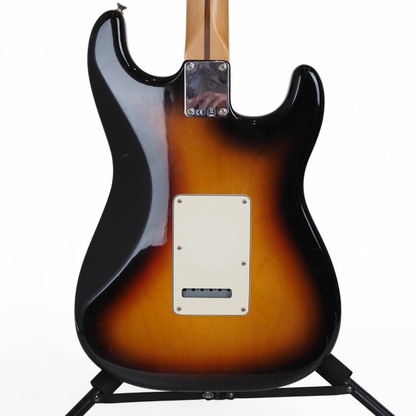 2008 Fender Left-handed Stratocaster MIM Electric Guitar in 3-Tone Sunburst