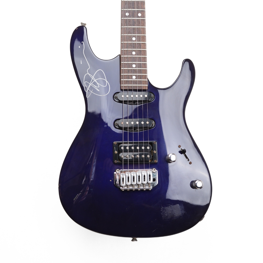 2002 Ibanez Gio Electric Guitar in Jewel Blue - Signed by Joe Satriani