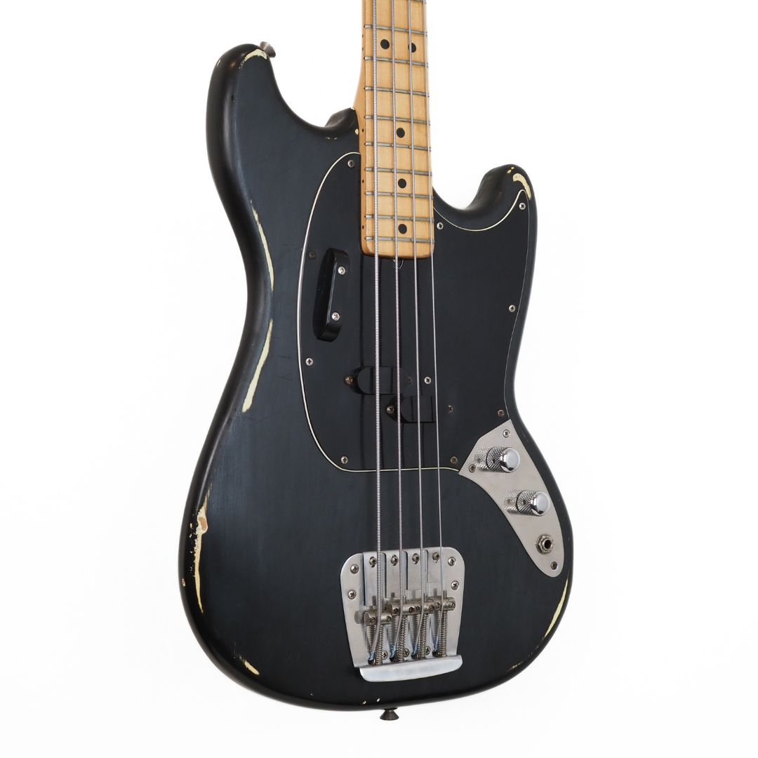 1977 Fender Mustang Short-Scale Bass Guitar in Custom Black Finish