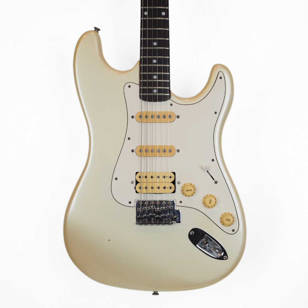 '80s Sunn by Fender 'Mustang' Stratocaster Electric Guitar in Pearlescent White