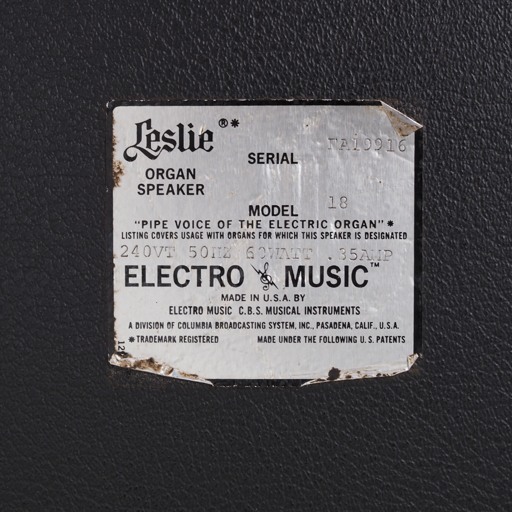 Leslie Model 18 60w 8ohm Rotating Speaker Cabinet