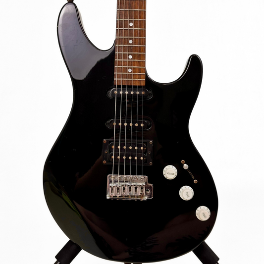 Ashton Stratocaster-Style Electric Guitar with In-Built Tuner in Gloss Black