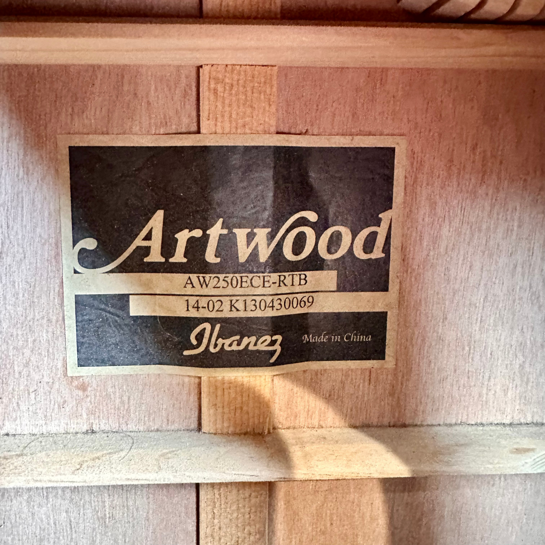 2014 Ibanez Artwood AW250ECE-RTB Acoustic-Electric Guitar