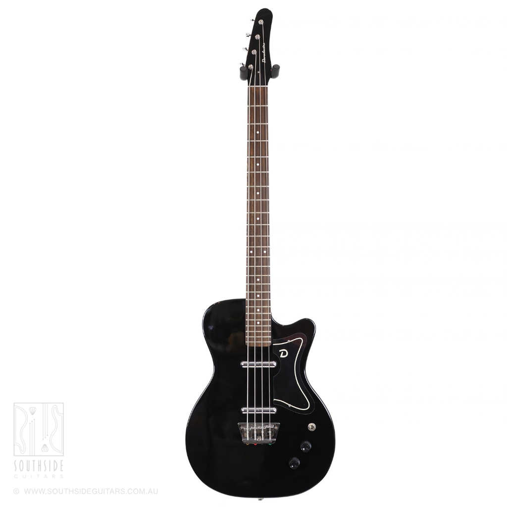 Danelectro '56 Single Cut Short Scale Electric Bass Guitar in Black Gloss