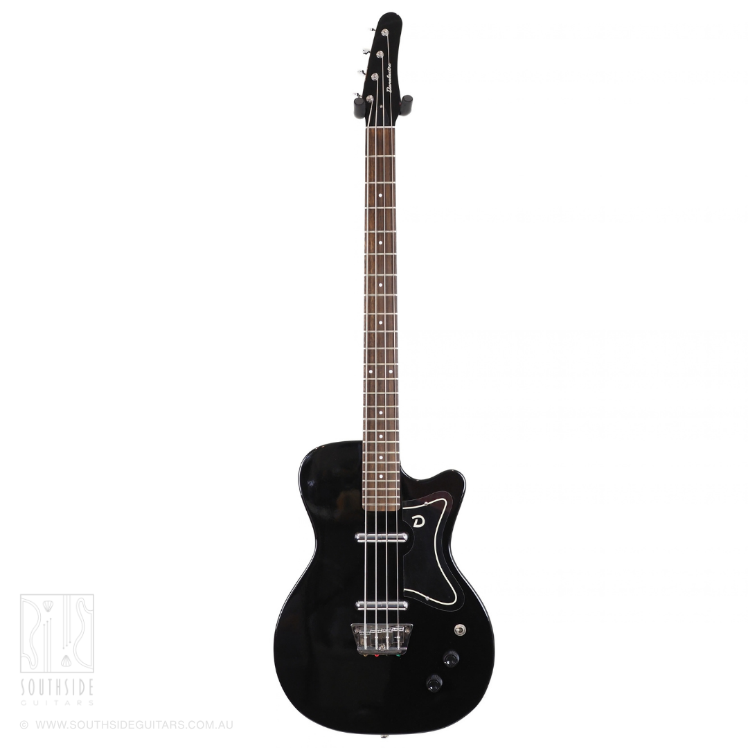 Danelectro '56 Single Cut Short Scale Electric Bass Guitar in Black Gloss