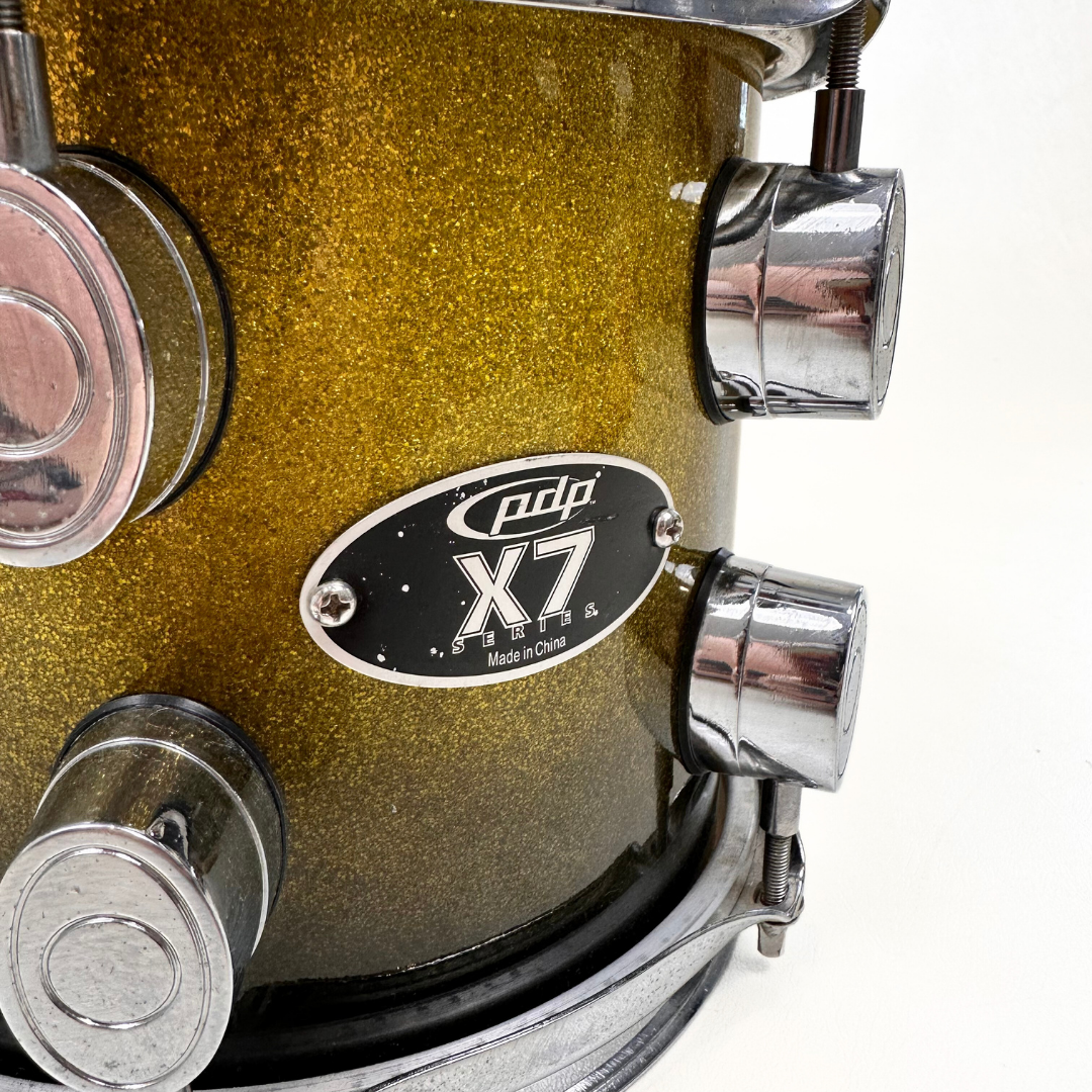 PDP X7 Series 8" x 7" Tom Drum in Gold to Black Sparkle Fade