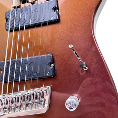 Legator Ninja N8FS-RCS 8-String, Fanned/Fanned-Fret Multi-Scale Electric Guitar in Red Colour Shift Finish