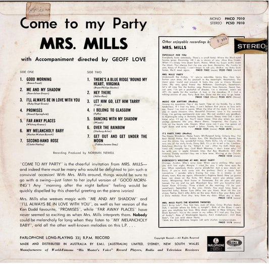 Mrs. Mills – Come To My Party (Vinyl, LP, Album, Mono)
