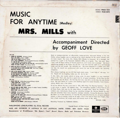 Mrs. Mills – Music For Anytime (Vinyl, LP, Stereo)