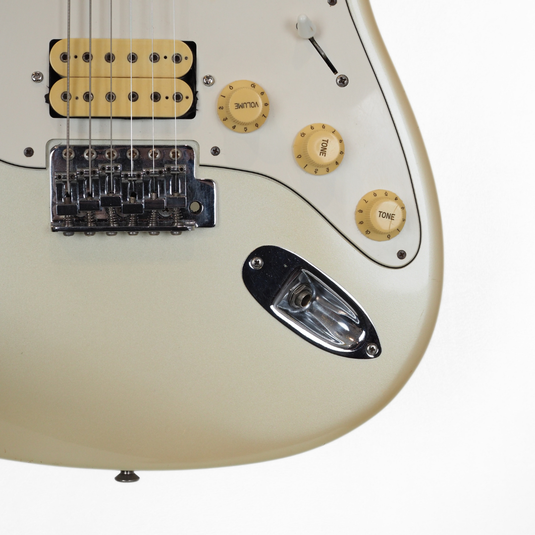 '80s Sunn by Fender 'Mustang' Stratocaster Electric Guitar in Pearlescent White