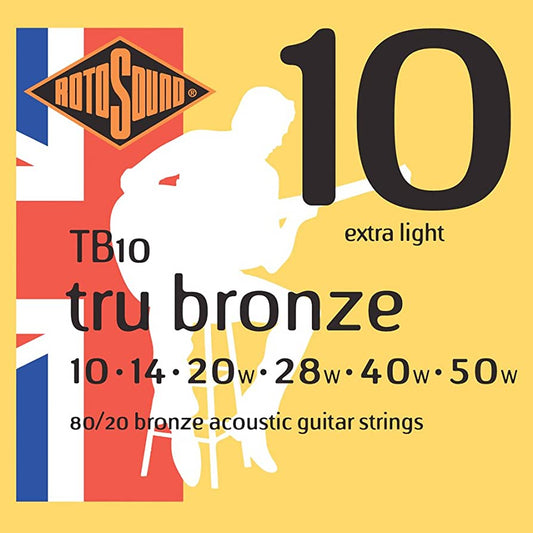 Rotosound TB10 80/20 Tru Bronze Acoustic Strings (10-50)