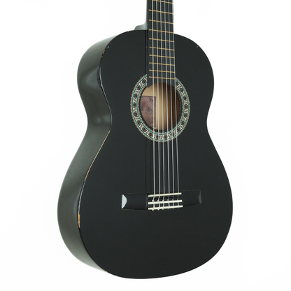 2016 Valencia TC13BK 3/4-Sized Classical Guitar in Black Gloss