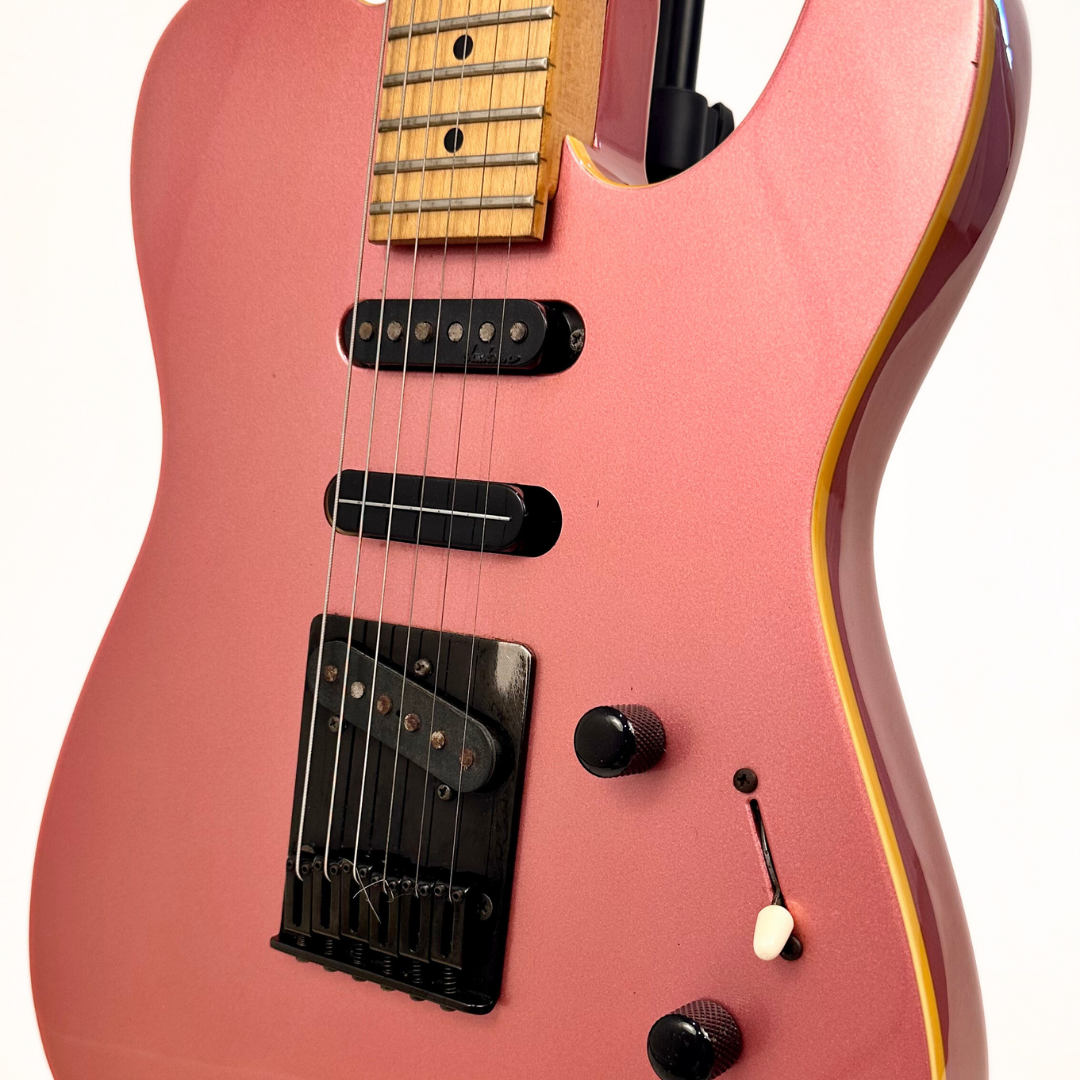 1980s Charvel by Jackson/Charvel Model 7 Telecaster Electric Guitar (Modified) in Bugundy Pink Mist