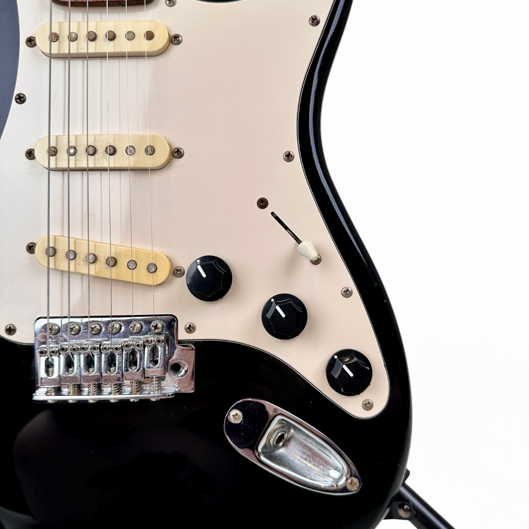 Aria STG Series Stratocaster-Style Electric Guitar in Black