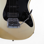 1980s Fender Contemporary MIJ Stratocaster Electric Guitar in Aged Pearl White Finish