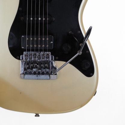 1980s Fender Contemporary MIJ Stratocaster Electric Guitar in Aged Pearl White Finish