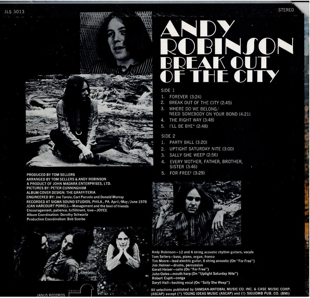 Andy Robinson – Break Out Of The City (Vinyl, LP, Album, Promo, Stereo)