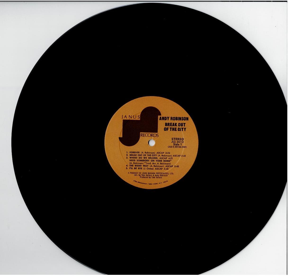 Andy Robinson – Break Out Of The City (Vinyl, LP, Album, Promo, Stereo)