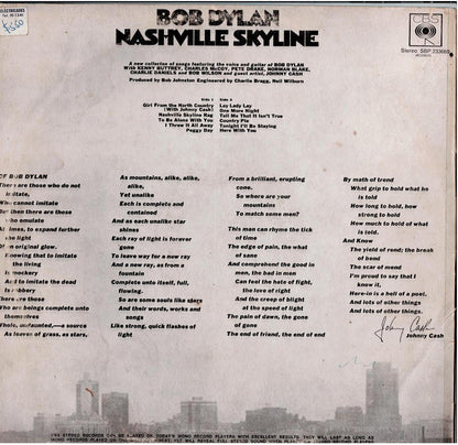 Bob Dylan – Nashville Skyline (Vinyl, LP, Album)