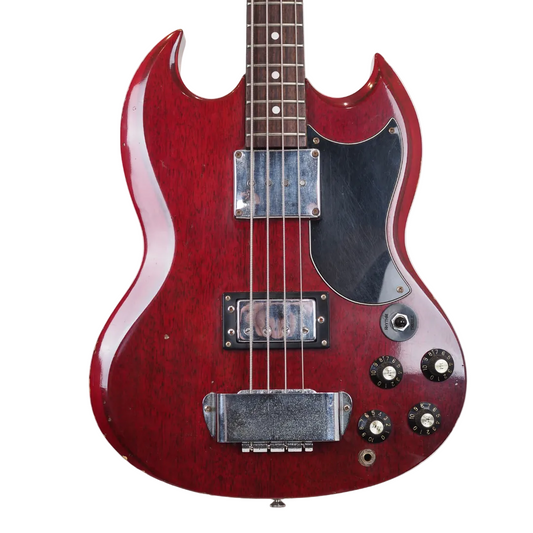 1976 Axiom SG-Style MIJ Short-Scale Electric Bass Guitar in Transparent Cherry