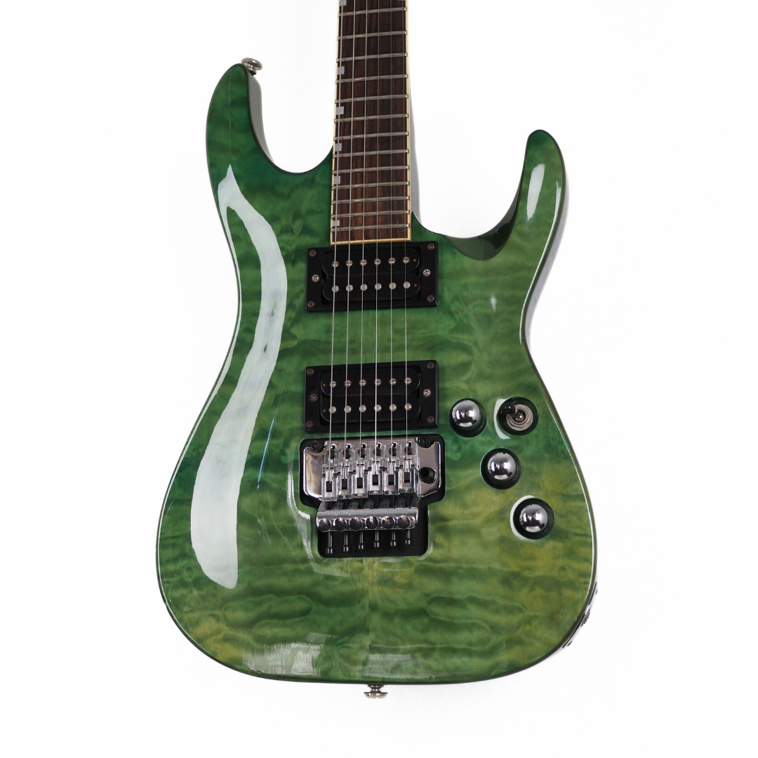 GrassRoots Electric Guitar with Floyd Rose in Gloss Green Burst