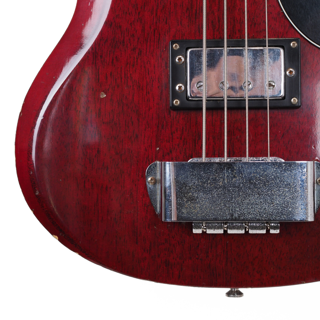 1976 Axiom SG-Style MIJ Short-Scale Electric Bass Guitar in Transparent Cherry