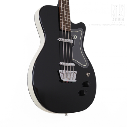 Danelectro '56 Single Cut Short Scale Electric Bass Guitar in Black Gloss