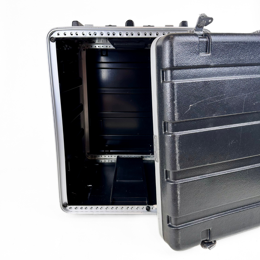 Unbranded U10 10RU Rack Mount Flight Case with Removable Lids and Wheels