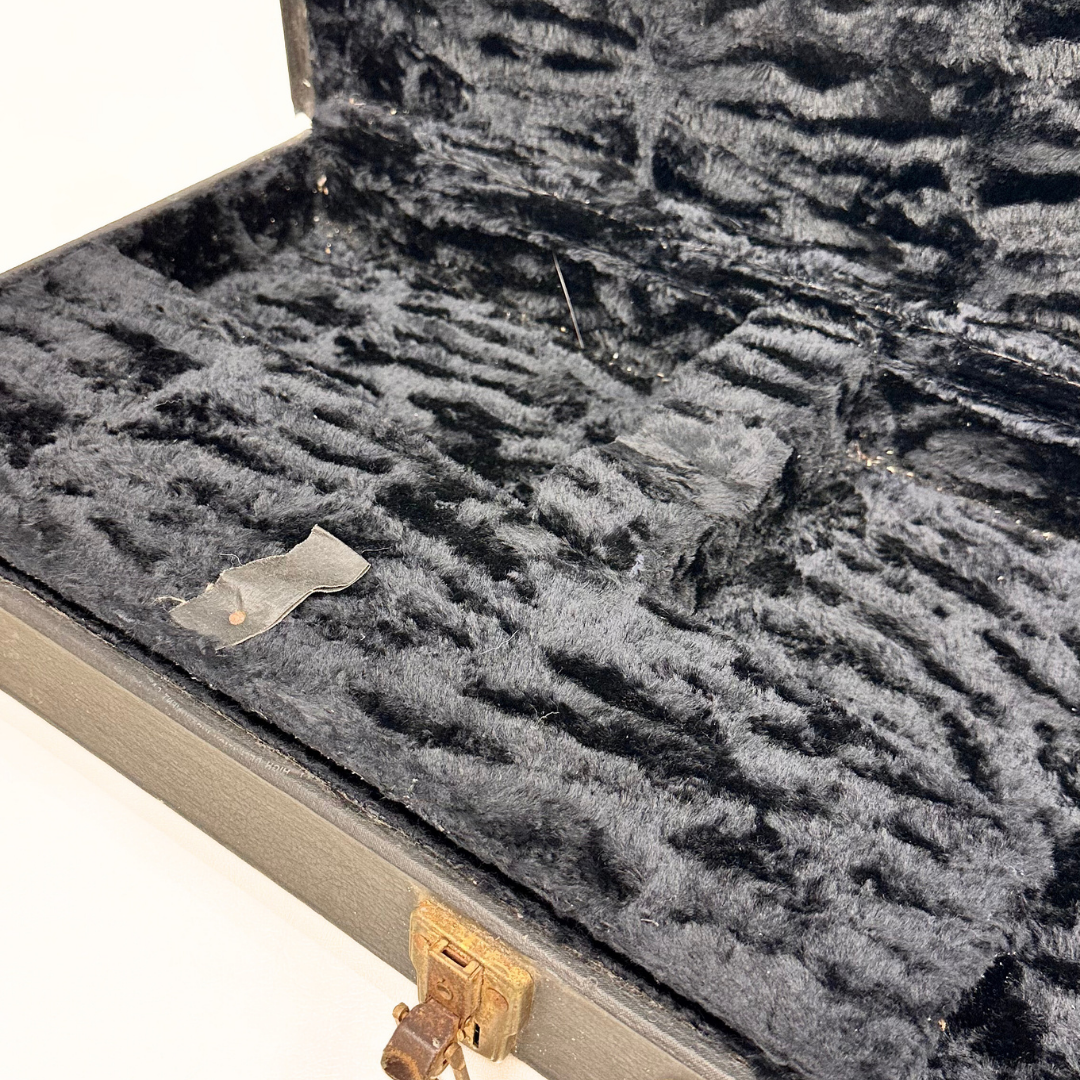 Stamford Woodframe Guitar Case (Vintage Black, Plush Interior)