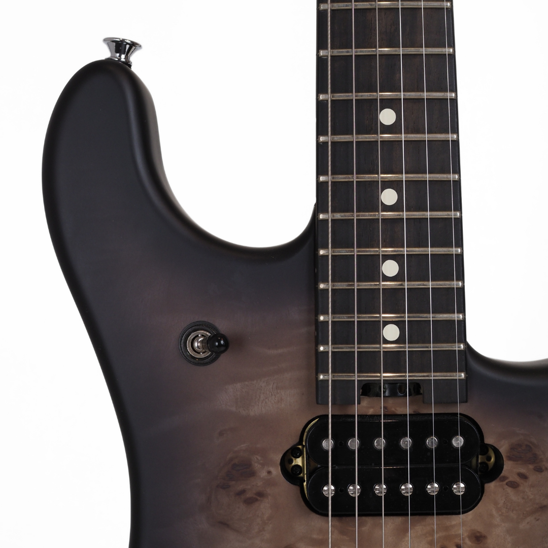 2022 EVH 5150 Deluxe Poplar Burl Electric Guitar in Black Burst