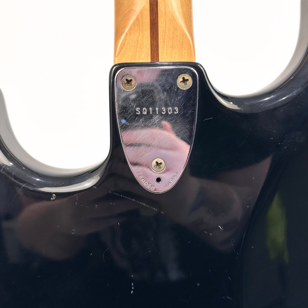 1983 Squier By Fender SQ '72 Reissue Stratocaster Electric Guitar in Gloss Black