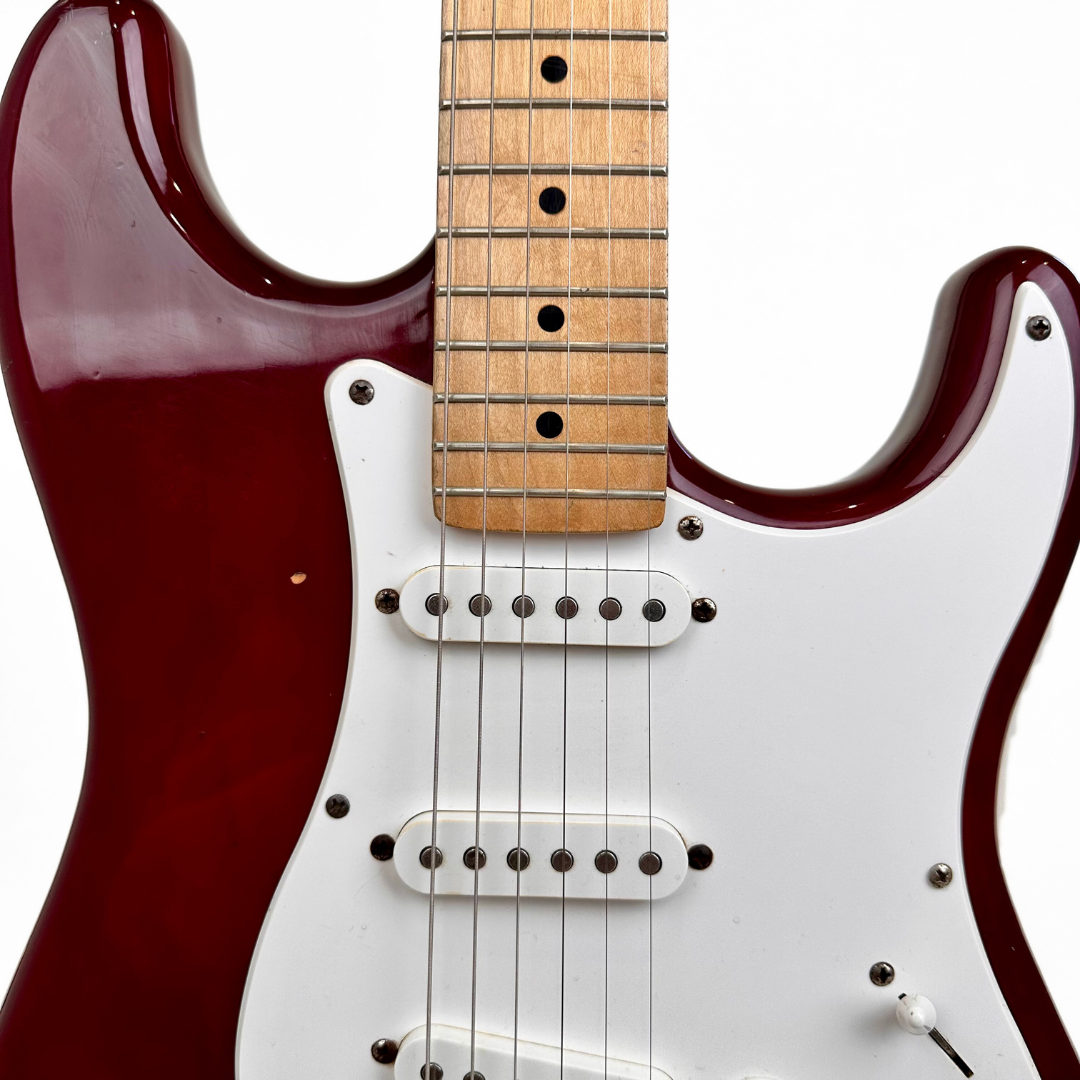 Unbranded Stratocaster-Style Electric Guitar in Wine Red