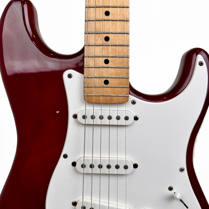 Unbranded Stratocaster-Style Electric Guitar in Wine Red