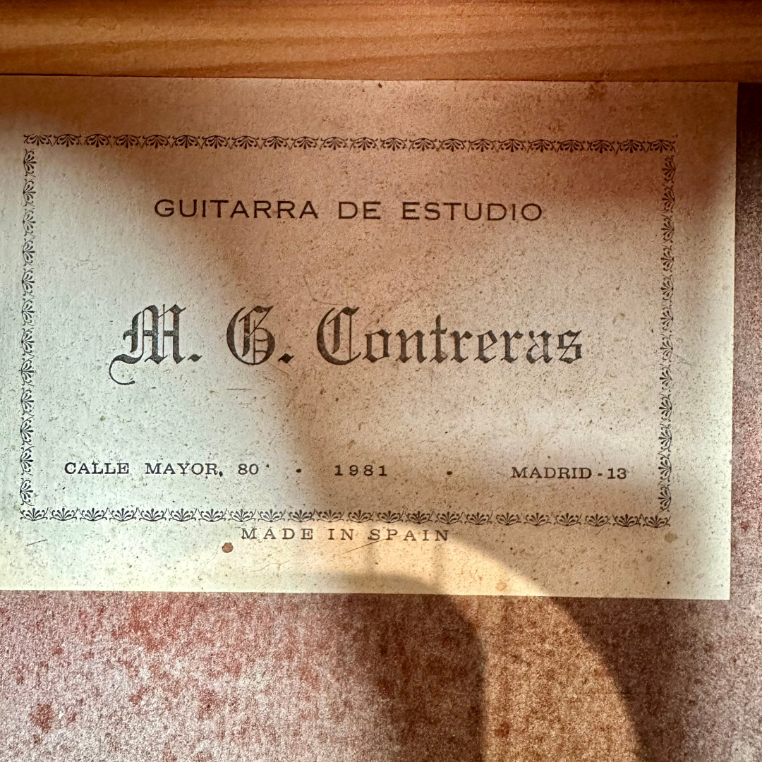 1981 Guitarra De Studio MB Contreras Madrid 13 Full-Sized Classical Guitar (Made in Spain)