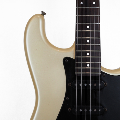 1980s Fender Contemporary MIJ Stratocaster Electric Guitar in Aged Pearl White Finish