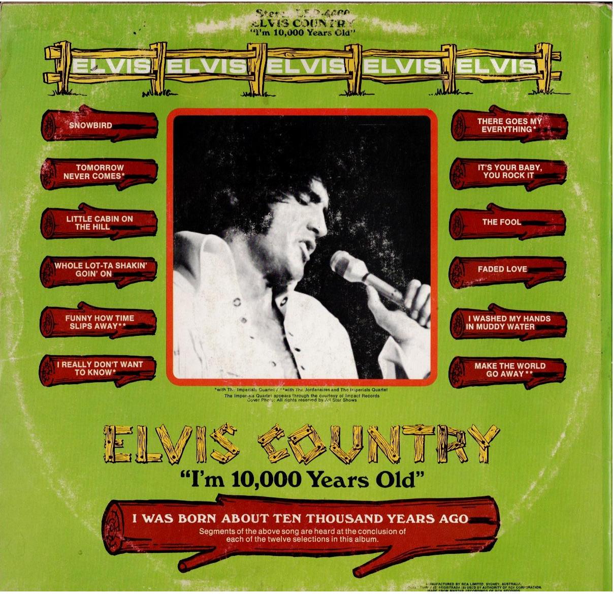 Elvis Presley – Elvis Country (I'm 10,000 Years Old) (Vinyl, LP, Album, Stereo)