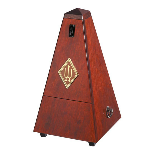 Wittner 810 Series Solid Wood Metronome with Bell in High Gloss Mahogany Finish