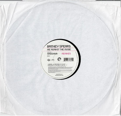 Britney Spears Featuring Madonna – Me Against The Music (Remixes) (2 x Vinyl, 12", Promo)